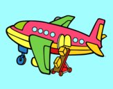 Dibujo Avión cargando equipaje pintado por LACLUIS
