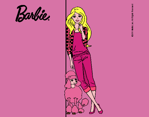 Dibujo Barbie con cazadora de cuadros pintado por amalia