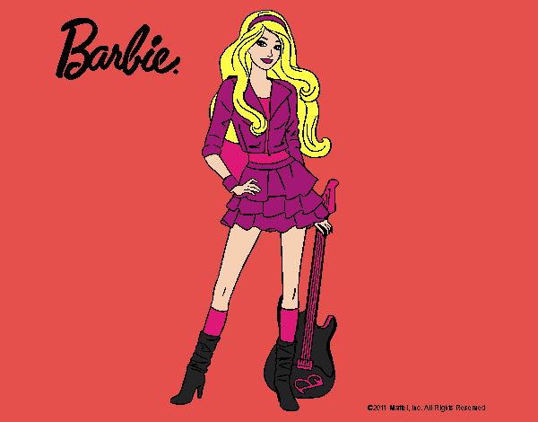 Dibujo Barbie rockera pintado por amalia