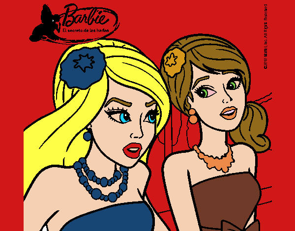 Dibujo Barbie y su amiga 1 pintado por amalia