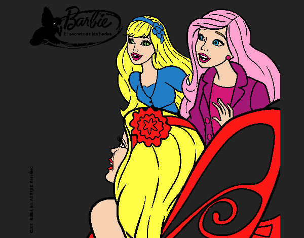 Dibujo Barbie y sus amigas sorprendidas pintado por amalia