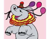 Dibujo Elefante con 3 globos pintado por majogarza