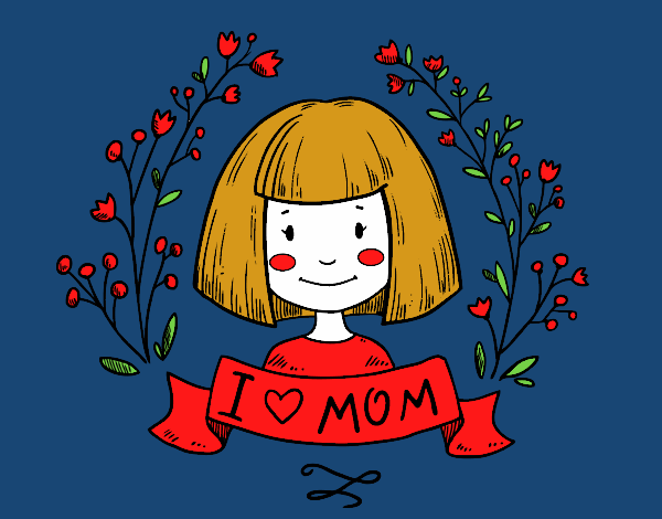 Dibujo I love mom pintado por amalia