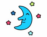Dibujo Luna con estrellas pintado por chvilella