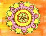 Dibujo Mandala alegre pintado por estrellado