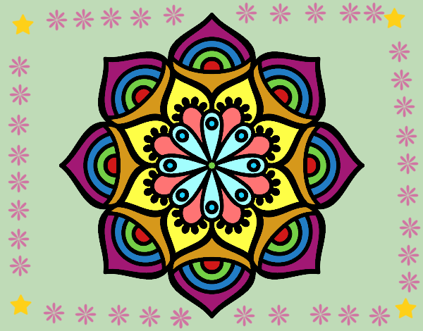 Dibujo Mandala crecimiento exponencial pintado por Candelita1