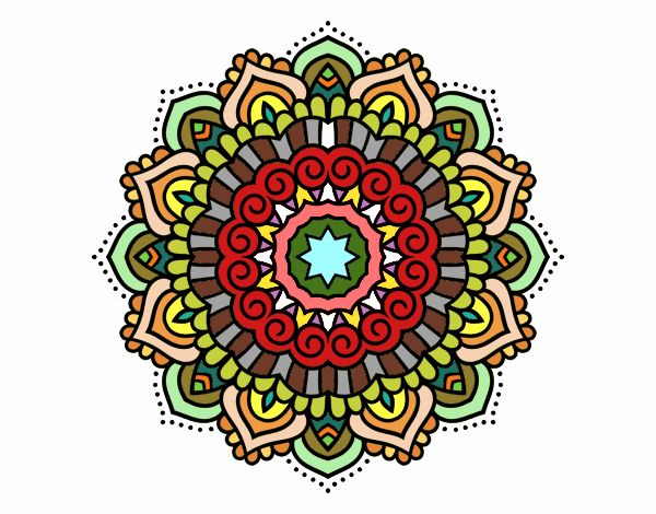 Dibujo Mandala estrella decorada pintado por Gloriana