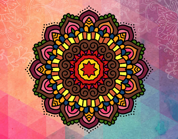 Dibujo Mandala estrella decorada pintado por pierrot43