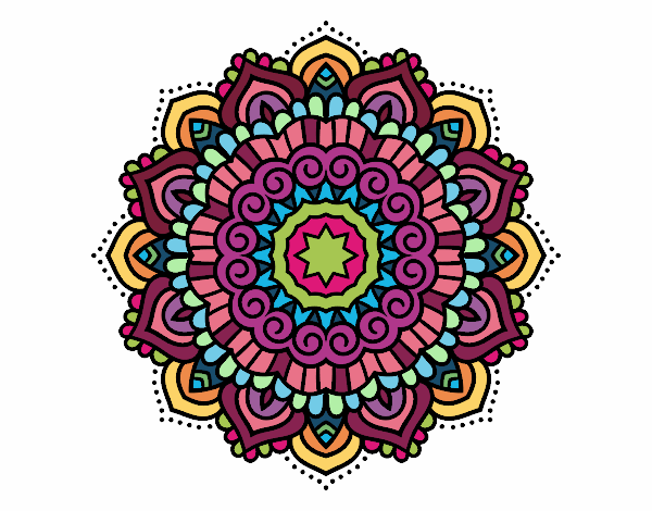 Dibujo Mandala estrella decorada pintado por Taniayoss