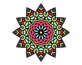 Dibujo Mandala estrella floral pintado por Gloriana
