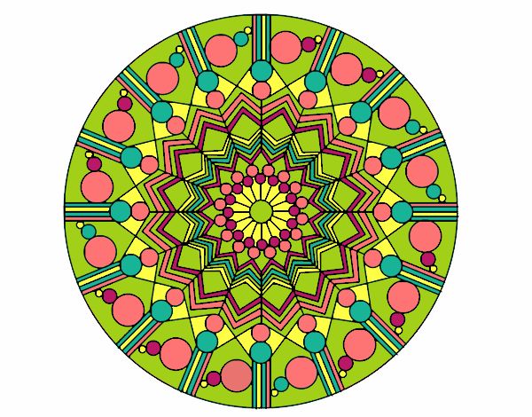 Dibujo Mandala flor con círculos pintado por Gloriana