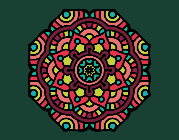 Dibujo Mandala flor conceptual pintado por blanca