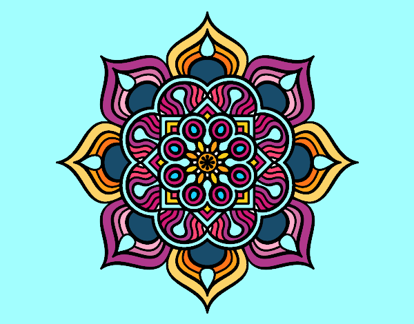 Dibujo Mandala flor de fuego pintado por blanca