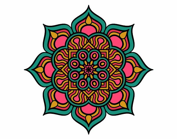 Dibujo Mandala flor de fuego pintado por Gloriana