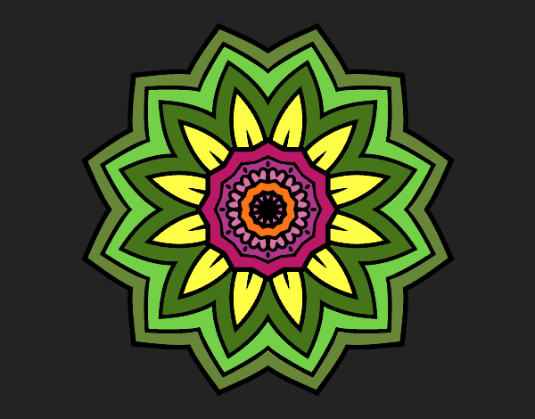 Dibujo Mandala flor de girasol pintado por 2AMARILLO4