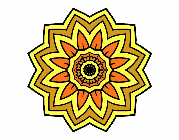 Dibujo Mandala flor de girasol pintado por Gloriana