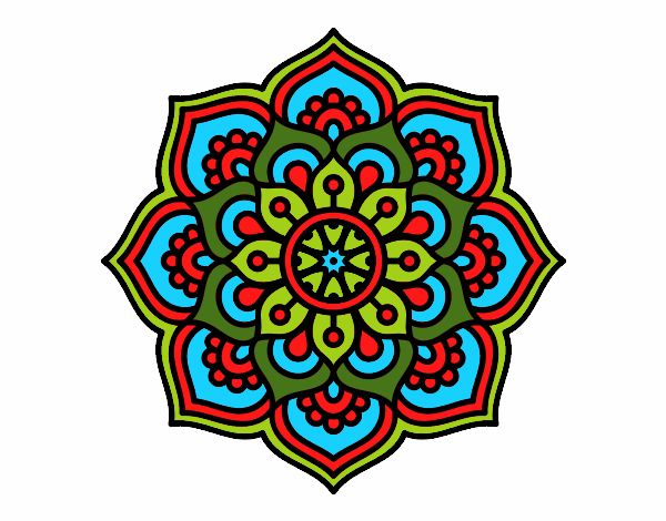 Dibujo Mandala flor de la concentración pintado por Gloriana