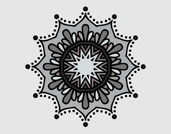 Dibujo Mandala flor de nieve pintado por MATUSA