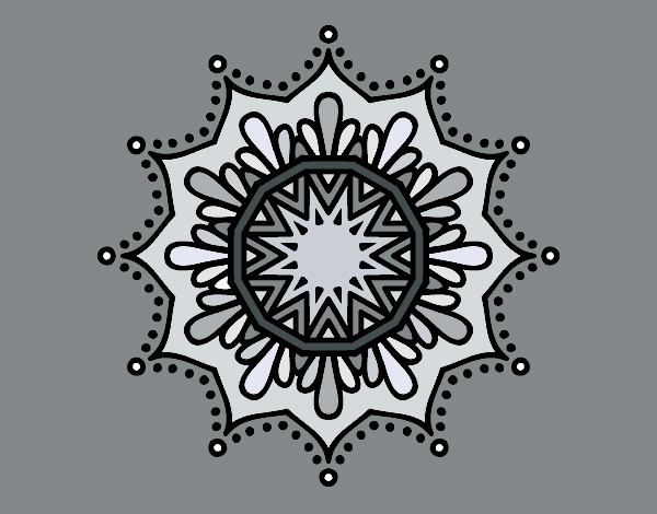 Dibujo Mandala flor de nieve pintado por MATUSA