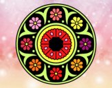 Dibujo Mandala flor pintado por estrellado