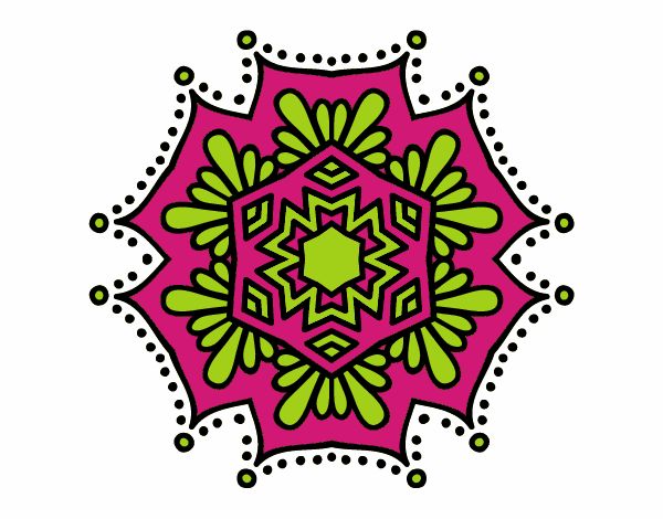 Dibujo Mandala flor simétrica pintado por Gloriana