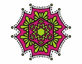 Dibujo Mandala flor simétrica pintado por Gloriana