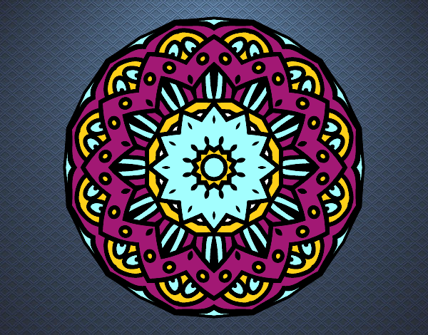 Dibujo Mandala modernista pintado por blanca