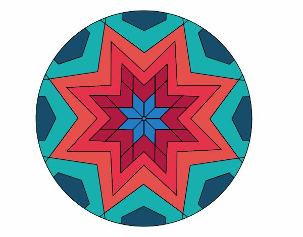 Dibujo Mandala mosaico estrella pintado por Gloriana