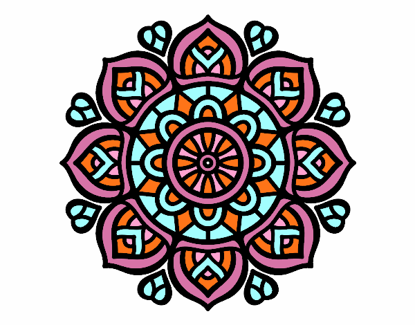 Dibujo Mandala para la concentración mental pintado por Gloriana