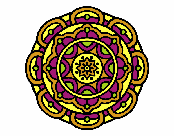 Dibujo Mandala para la relajación mental pintado por Gloriana