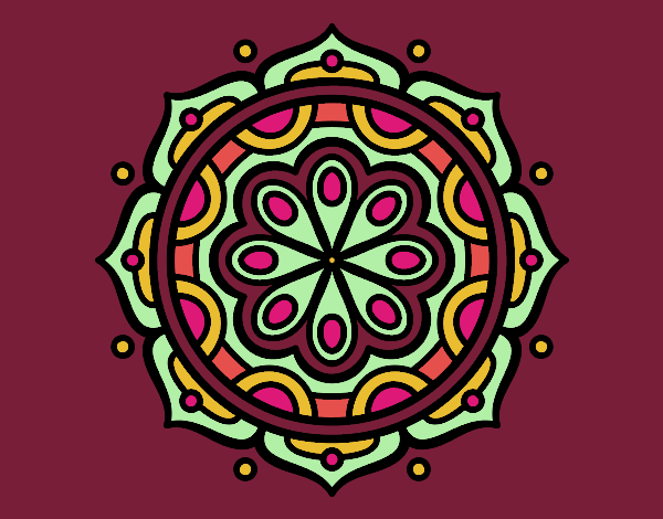 Dibujo Mandala para meditar pintado por blanca