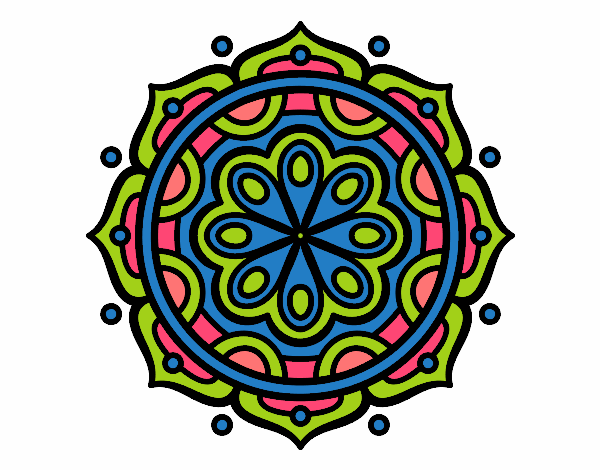 Dibujo Mandala para meditar pintado por Gloriana