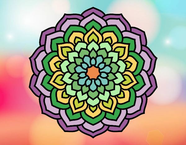 Dibujo Mandala pétalos de flor pintado por Marjorie3