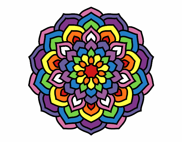 Dibujo Mandala pétalos de flor pintado por queyla