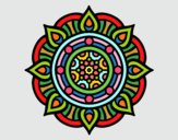 Dibujo Mandala puntos de fuego pintado por zegis