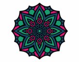Dibujo Mandala simetría sencilla pintado por Gloriana