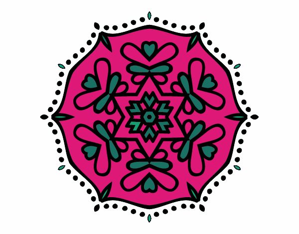 Dibujo Mandala simétrica pintado por Gloriana
