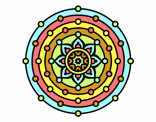 Dibujo Mandala sistema solar pintado por Gloriana
