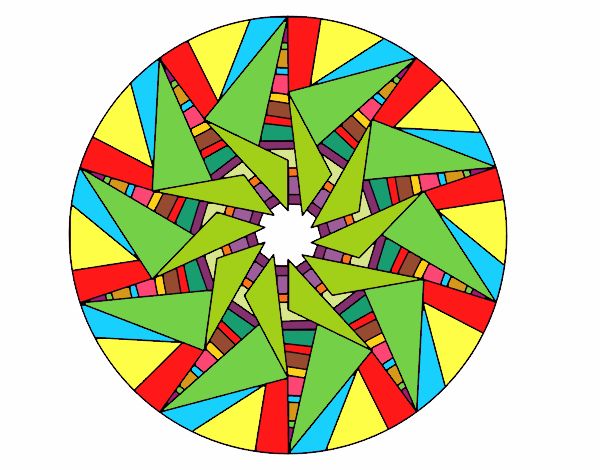 Dibujo Mandala sol triangular pintado por Gloriana