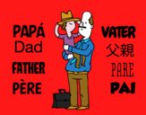 Dibujo Padre e hijo con sombrero pintado por amalia