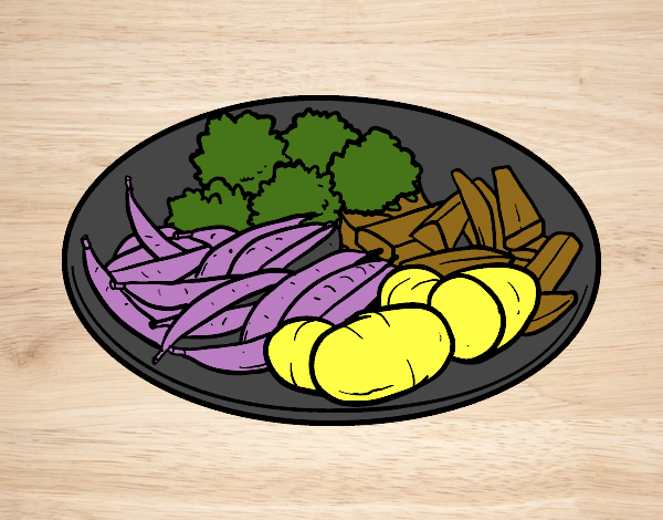 Dibujo Plato de verduras pintado por smsanchez