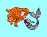 Dibujo Sirena flotando pintado por AZUL5