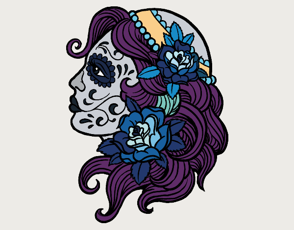 Dibujo Tatuaje de Catrina pintado por CeciBanana