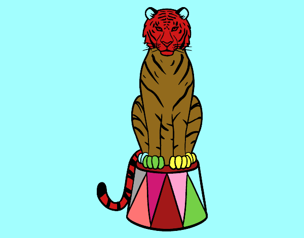 Dibujo Tigre de circo pintado por stocn