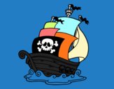 Dibujo Barco de piratas pintado por Candelita1