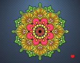Dibujo Mandala destello floral pintado por estrellado