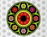Dibujo Mandala flor pintado por estrellado