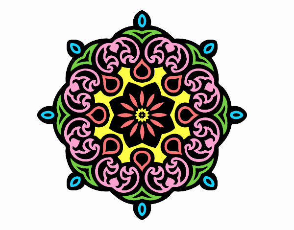 Dibujo Mandala nube pintado por estrellado