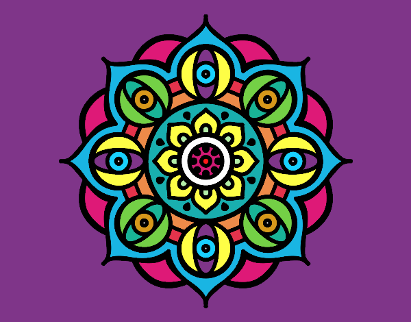 Dibujo Mandala ojos abiertos pintado por sandrasobi