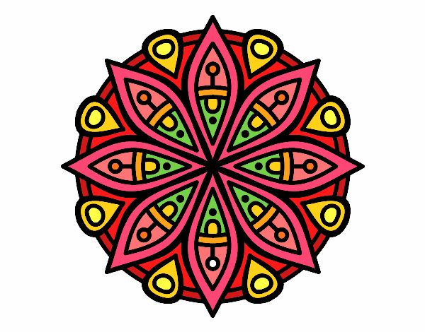 Dibujo Mandala para la concentración pintado por Mikelyjjns